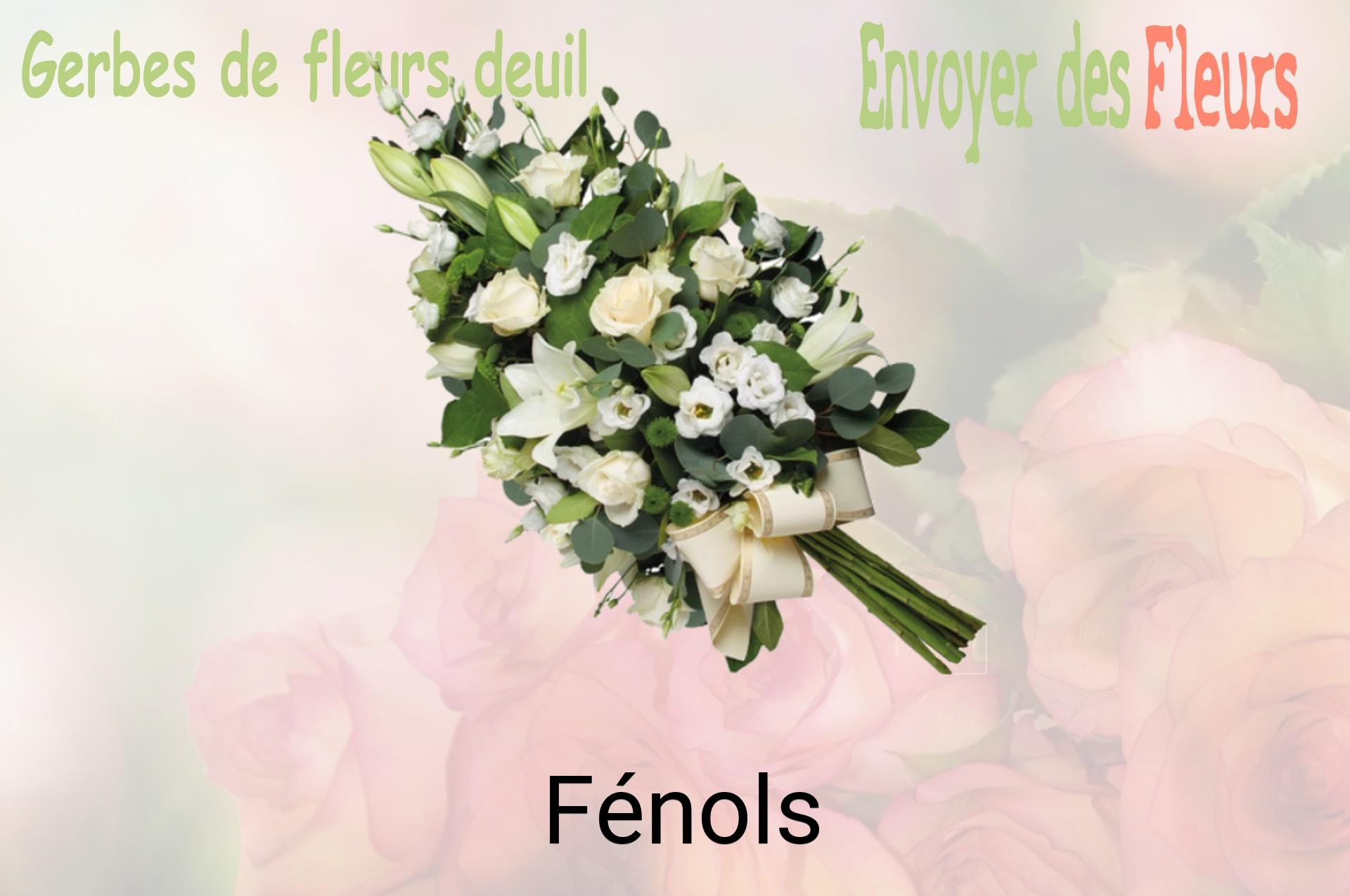 Gerbe de fleurs de deuil livrée à Fénols